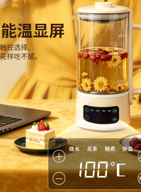 新款全玻璃养生壶纯玻璃煮茶壶多功能炖煮一体2026新款恒温烧水壶