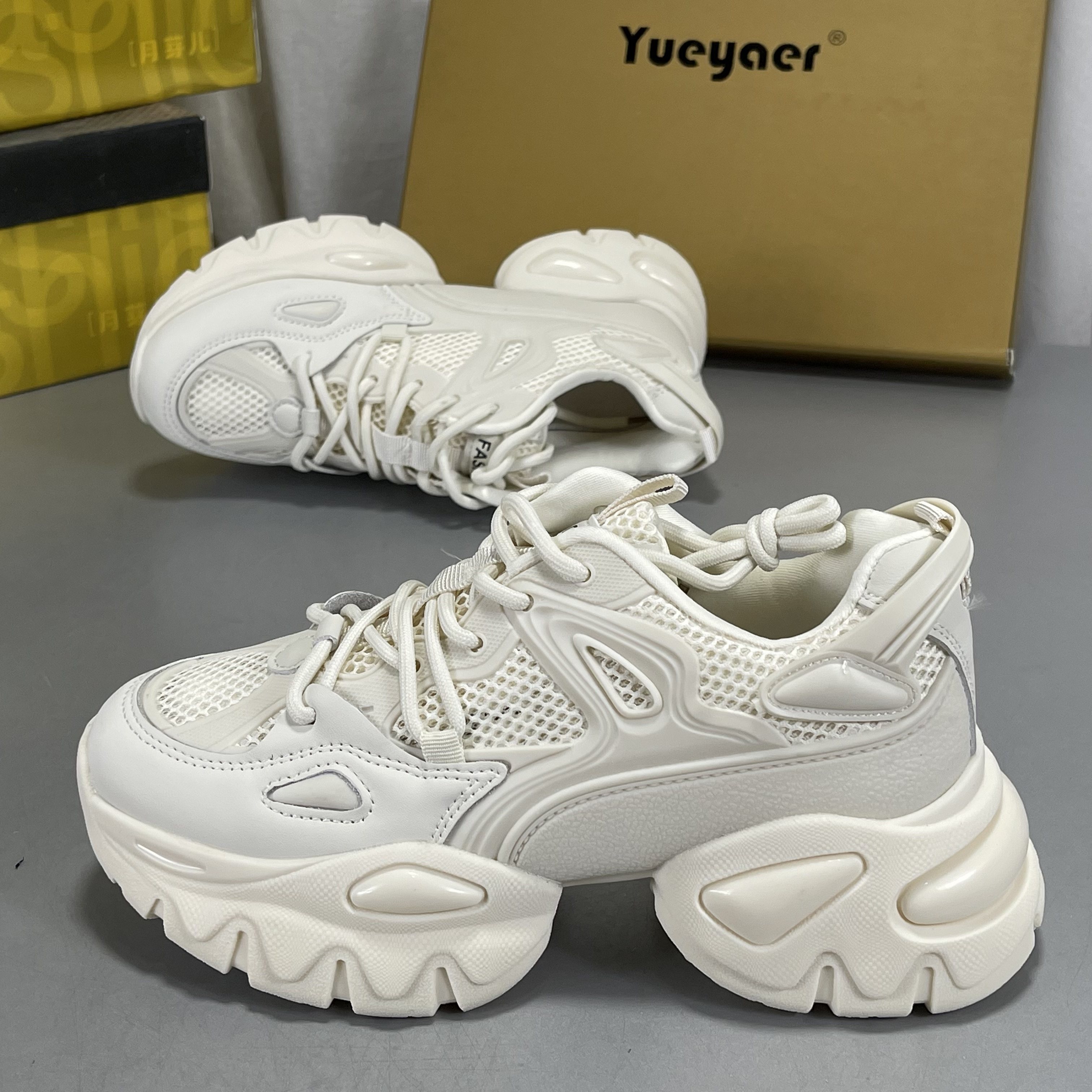 月芽儿真皮休闲鞋厚底老爹鞋女款鞋子2026新款女鞋增高运动小白鞋,淘宝优惠券,粉丝福利购,淘宝优惠卷