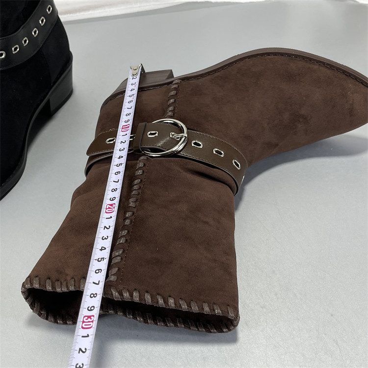 专柜正品羊反绒皮复古西部靴女2025秋冬美拉德骑士靴尖头堆堆短靴,淘宝优惠券,粉丝福利购,淘宝优惠卷