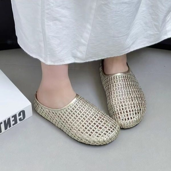 品牌真皮厚底勃肯包头半拖鞋女夏季外穿2025新款网面一脚蹬凉拖鞋,淘宝优惠券,粉丝福利购,淘宝优惠卷