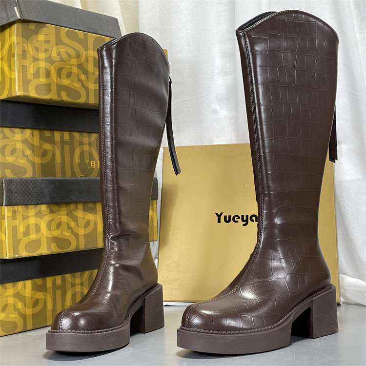 月芽儿加绒真皮骑士靴女2025秋冬新款长筒薄绒马丁靴高跟粗跟长靴,淘宝优惠券,粉丝福利购,淘宝优惠卷