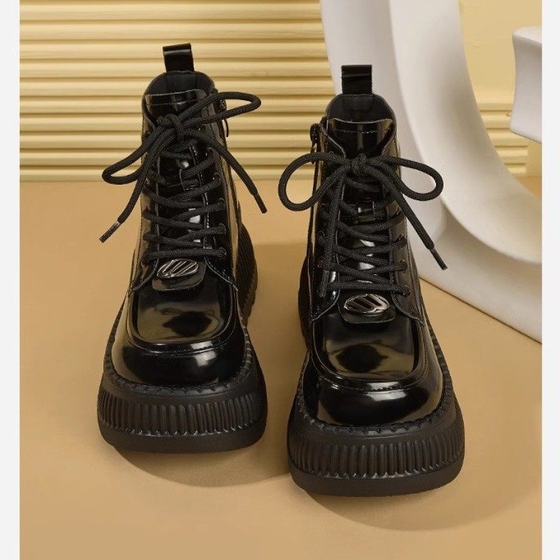 品牌专柜厚底马丁靴女2025秋季新款英伦风真皮百搭小个子短筒单靴,淘宝优惠券,粉丝福利购,淘宝优惠卷