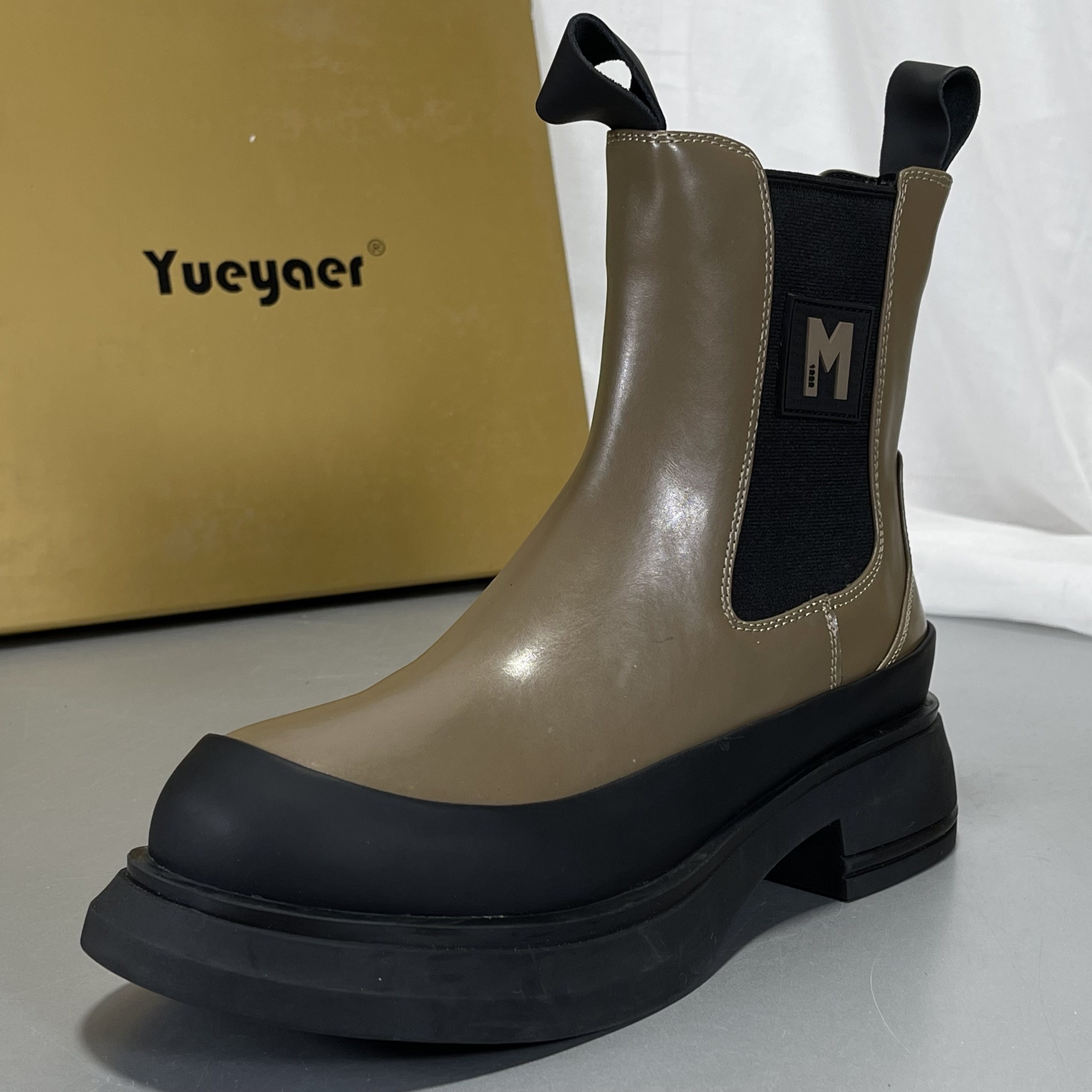 月芽儿秋冬加绒牛皮切尔西靴女套脚百搭瘦瘦靴英伦风松紧带短靴子,淘宝优惠券,粉丝福利购,淘宝优惠卷