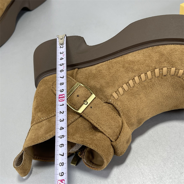 厚底勃肯鞋女2025冬季新款女鞋羊反绒松糕复古马丁靴棕色加绒短靴,淘宝优惠券,粉丝福利购,淘宝优惠卷