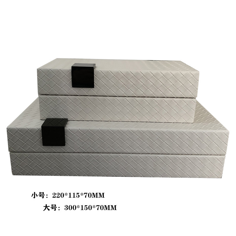 售楼处样板衣帽间收纳首饰盒皮革酒店家居软装编织装饰盒卧室摆件,淘宝优惠券,粉丝福利购,淘宝优惠卷