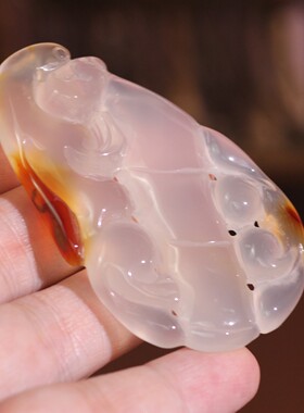 源饰界-天然玉石海洋玉髓挂件大吊坠貔貅事事如意无伤裂42#