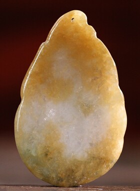 天然玉石缅甸黄翡翠糯种悟道玉佩特色三色吉祥挂件吊坠男女款玉佩