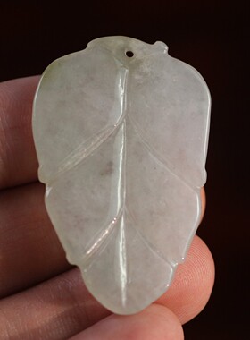 天然玉石缅甸翡翠A货糯种大树叶挂件吉祥挂件男女款吊坠金枝玉叶