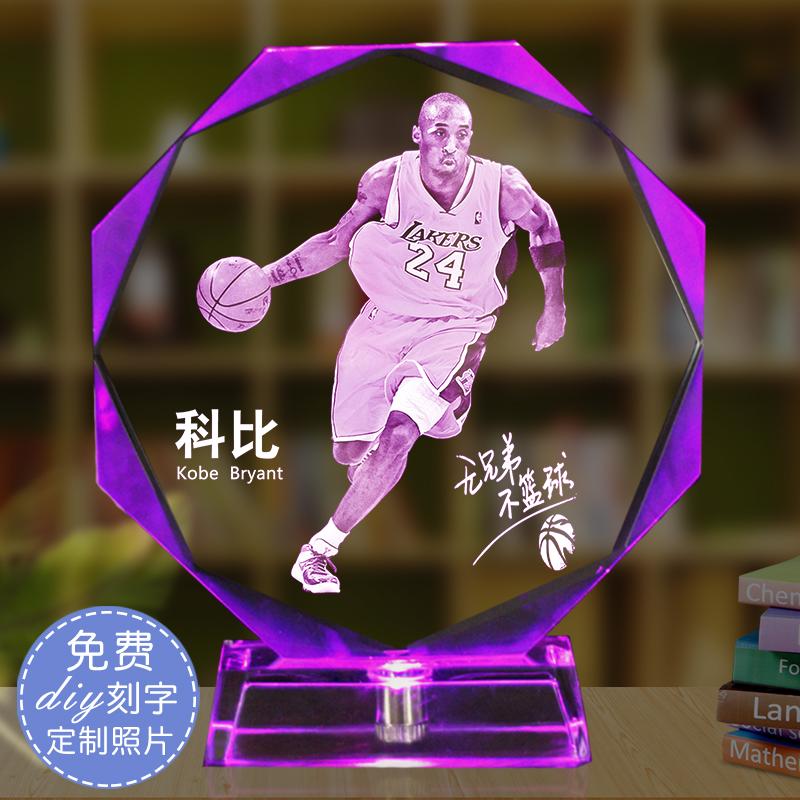 NBA科比詹姆斯手办模型水晶篮球摆件diy刻字送男朋友同学生日礼物 - 图2