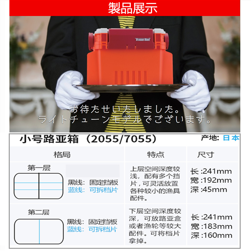 日本明邦路亚箱7090名邦饵箱路亚盒7080多功能钓箱迷你小收纳7055 - 图1