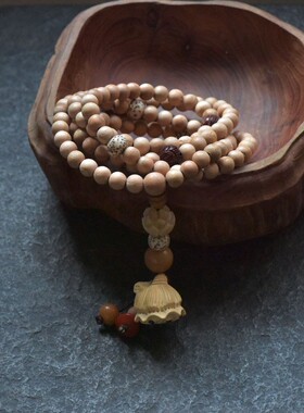 无漆肥城桃木108颗8mm手链手串念珠佛珠多层手串古风百搭男款女款