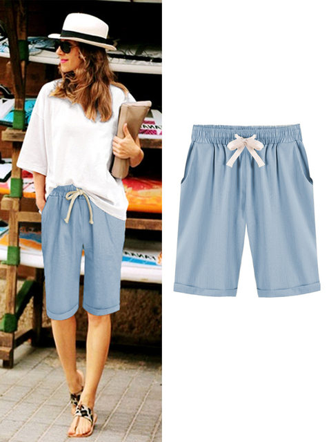 Extra fat 240 large size bamboo cotton five-quarter pants medium pants women's summer casual breeches harem pants fat MM hot pants shorts