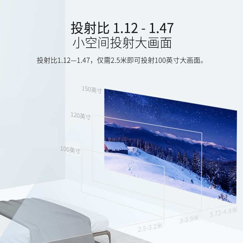 奥图码HD39HDR/EH412投影仪家用全高清1080P高亮办公投影机客厅 - 图1