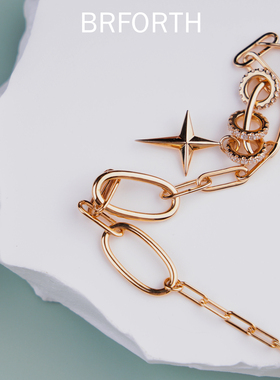 BRFORTH 四芒星环扣项链简约轻奢气质感设计精致项链