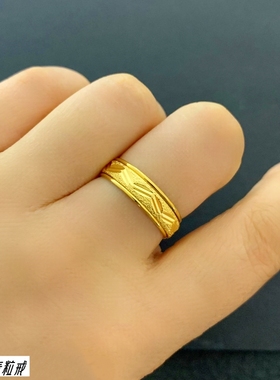 男越南沙金指环镀金戒指久不掉色