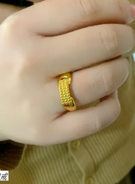 女越南沙金开口戒指不掉色