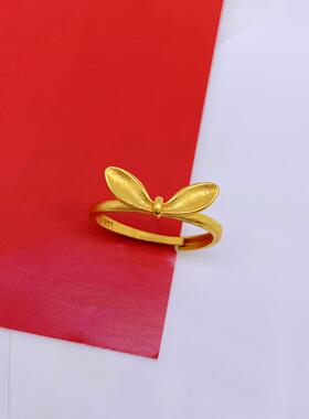 女越南沙金黄铜镀金兔子戒不掉色