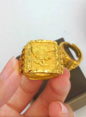 戒指黄金不掉色霸气六字真言欧币