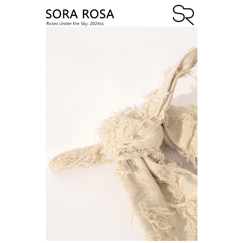 SORA ROSA少女三角包新单肩腋下大包复古文艺托特包大容量帆布包 - 图2