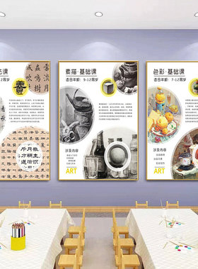 高级感美术教室墙面布置装饰画