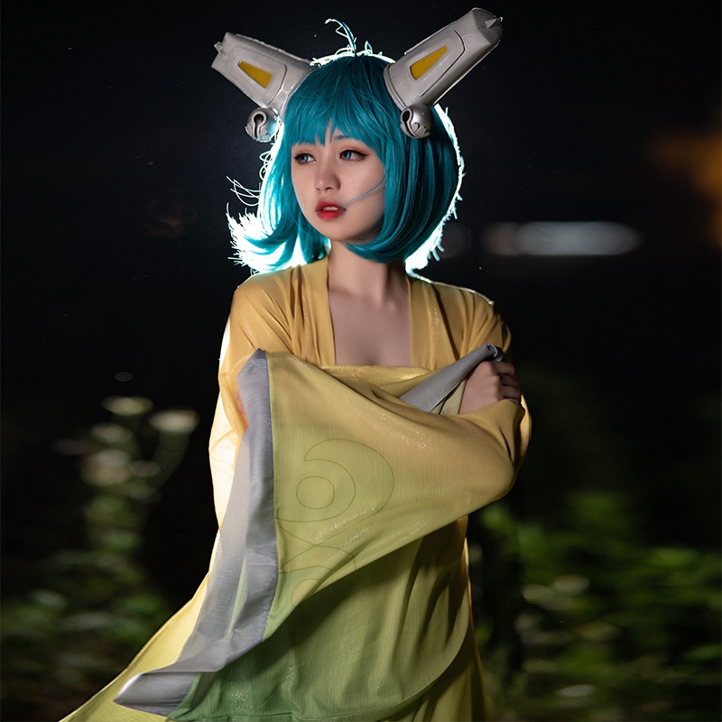 王者荣耀cos服蔡文姬天籁弦音cosplay动漫服成人儿童头饰连衣裙子-图2