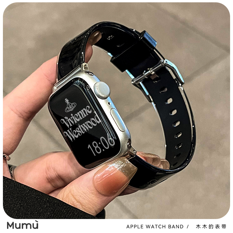 木木适用于苹果applewatch手表带S9夏日果冻色硅胶iwatch78代se2 - 图3