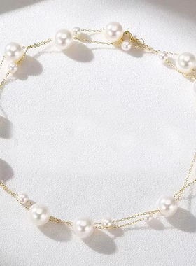 MPAY2025新款简约设计款小众长款珍珠项链锁骨链