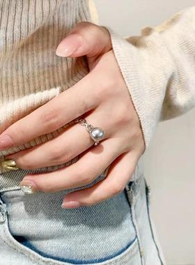 真多麻色珍珠戒指开口