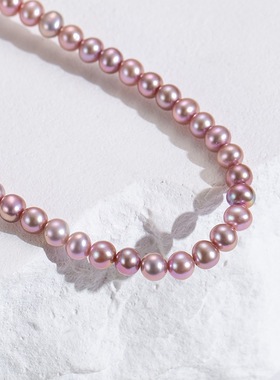 MPAY2025新款S925银紫色baby珠天然淡水珍珠项链