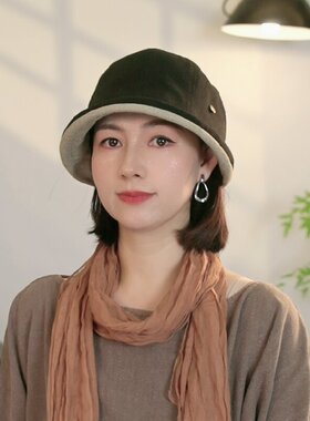 春秋季新款日系渔夫帽精致休闲百搭显脸小出游户外遮阳小檐盆帽女