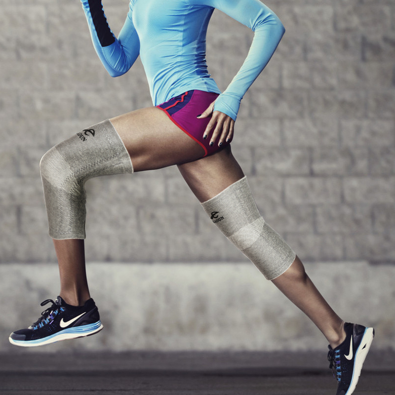 夏季加厚加绒保暖护膝女无痕跑步竹炭专业关节