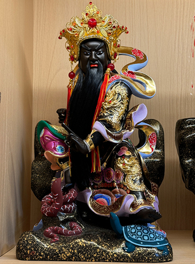 玄天上帝木雕神像纯手工家居摆件中堂客厅茶室玄武大帝荡魔天尊