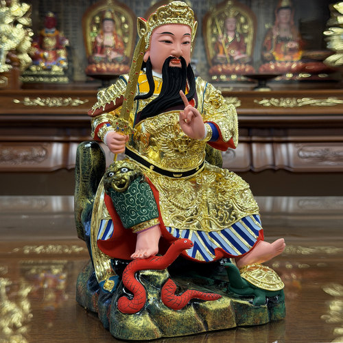 玄天上帝木雕神像武当山真武大帝像香樟木雕定制玄武祖师爷祖师 - 图3