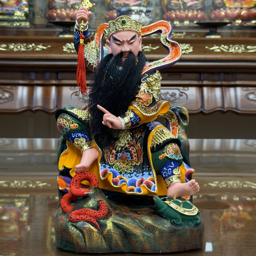 玄天上帝木雕神像武当山真武大帝像香樟木雕定制玄武祖师爷祖师 - 图0