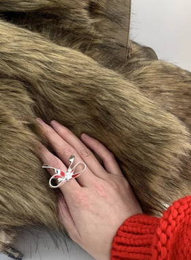 个性蝴蝶结戒指女几何线条不规则时尚开口指环小众设计网红食指戒