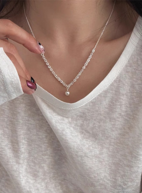 闪亮麦穗链项链女小众设计圆球吊坠轻奢简约百搭锁骨链ins风颈链