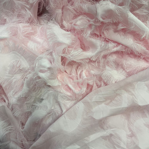 黑色流苏立体眼睛天丝棉面料轻薄微透晚礼服婚纱裙子衬衫diy布料 - 图3