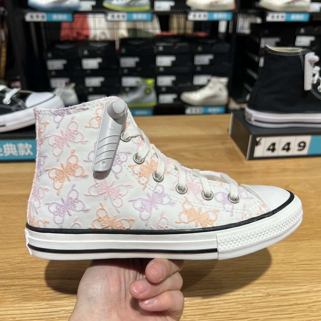 converse匡威系带Allstar彩色刺绣休闲高帮帆布鞋大童 A01616C