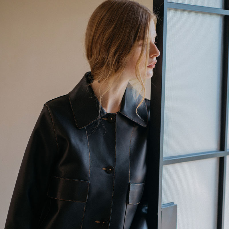 softself 绵羊皮衣短款外套新款秋冬黑色上衣女设计感小众,淘宝优惠券,粉丝福利购,淘宝优惠卷