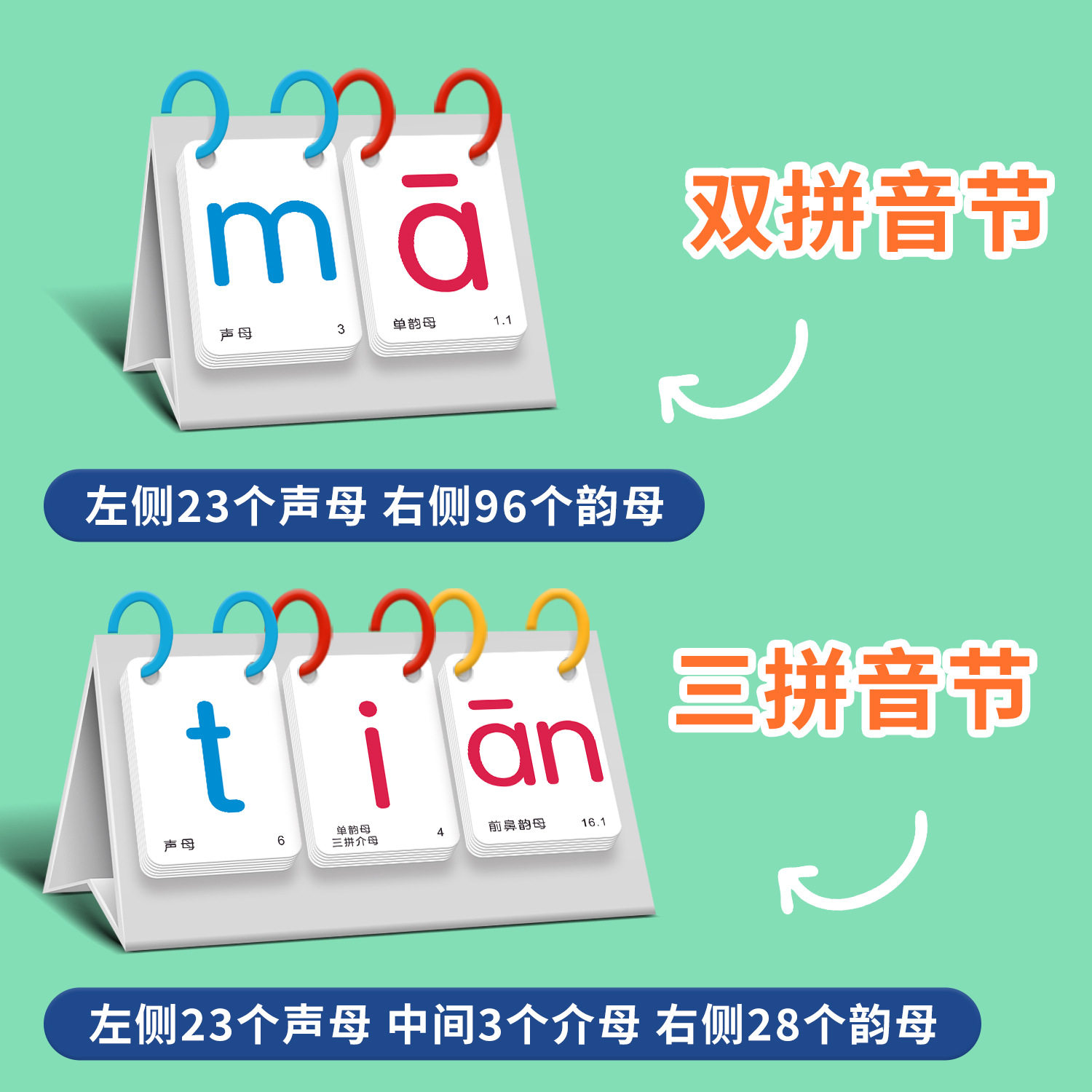 拼音台历卡片点读版小学一年级同步汉语发音四线拼读训练学习神器