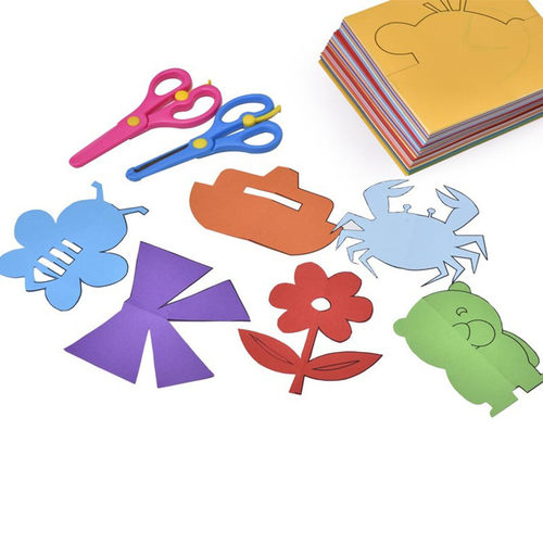 240张儿童手工剪纸 儿童彩色线稿diy剪纸书儿童幼儿园益智玩具 - 图2