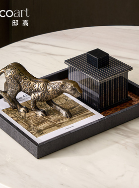 意式极简高级金箔香薰豹子摆件