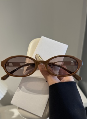 红色椭圆框女人味高级感墨镜