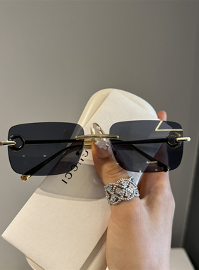 早春新款切边无框墨镜防紫外线