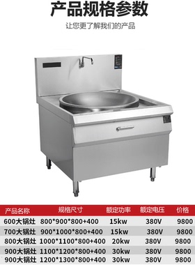 七米商用电磁炉大锅灶380V三相电大功率电磁灶20KW后厨工厂食堂