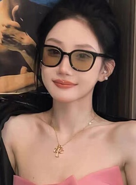 gm黑框茶色墨镜女夏高级感