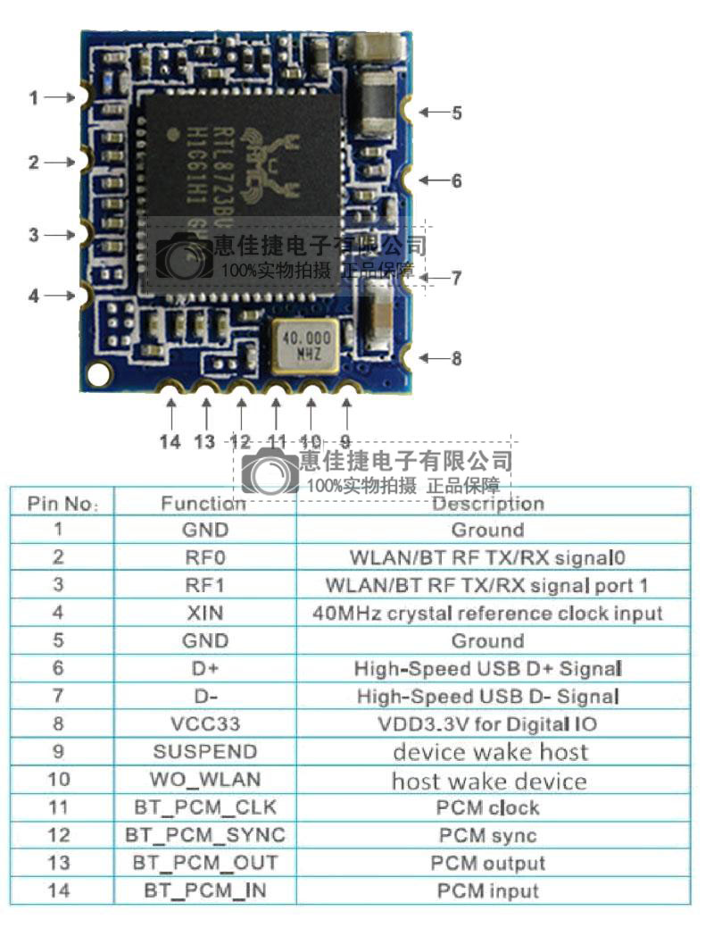 RTL8723BU 全新 WIFI+蓝牙二合一模块 USB接口 RL-UM02WBS-8723BU - 图3