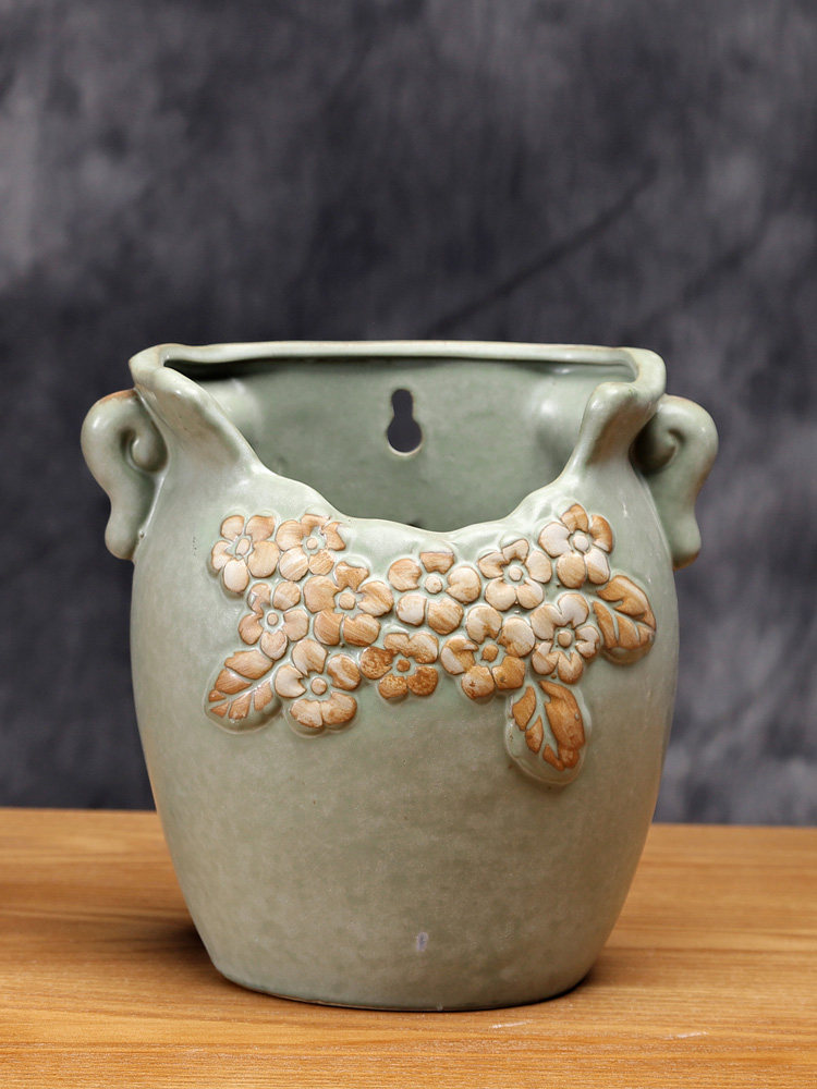 壁挂墙上陶瓷花盆阳台客厅墙上装饰品垂吊绿萝铜钱草悬式多肉水培,淘宝优惠券,粉丝福利购,淘宝优惠卷