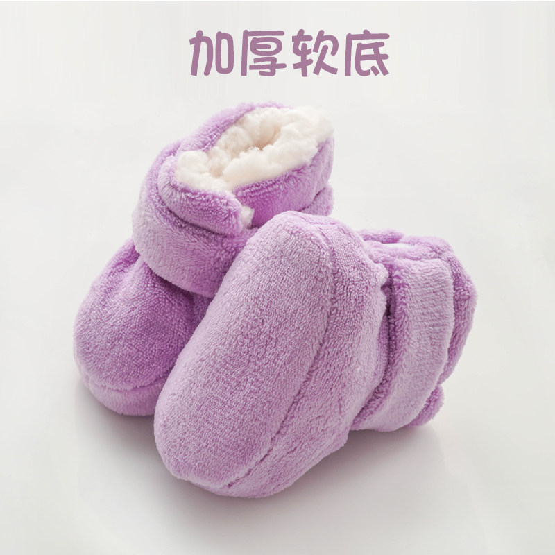 冬季新款加厚羊羔绒婴儿鞋袜男女宝宝加绒学步鞋防掉宝宝地板袜