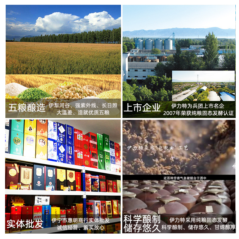 伊力特大美新疆老窖发酵50度500ml绵柔型纯粮酿造白酒伊犁礼品